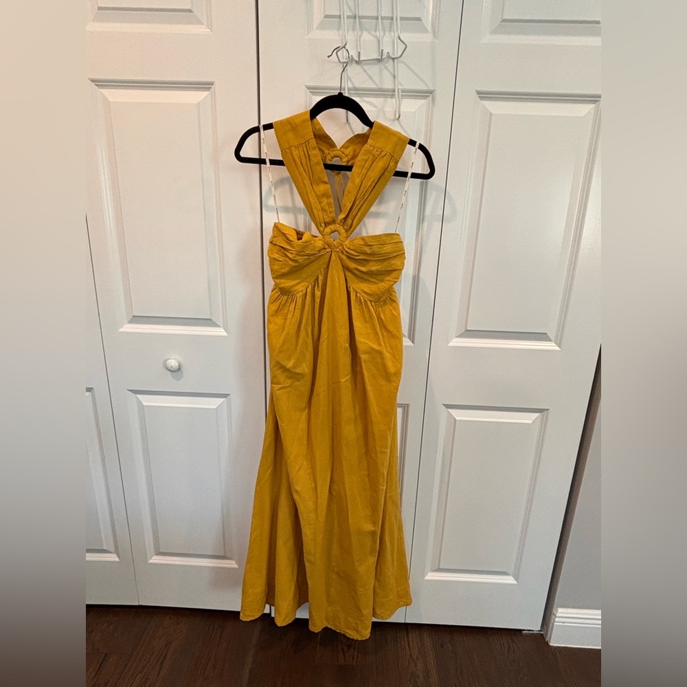 Cleobella Mustard Backless Maxi Dress